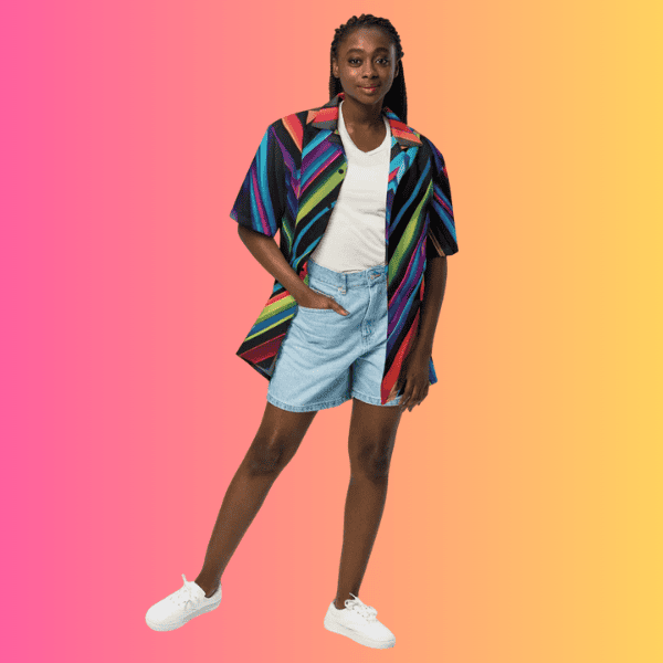 Neon Swirl Button-Up Shirt - Ultimate Festival Vibes Outfit