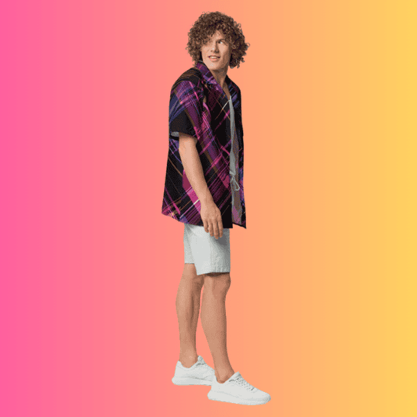 Vibrant Plaid Button-Up Shirt for Raves & Festivals