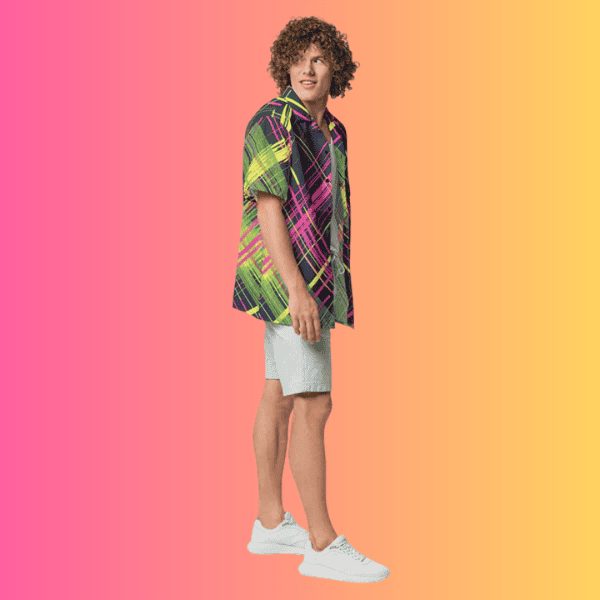 Vibrant Plaid Festival Button-Up Shirt