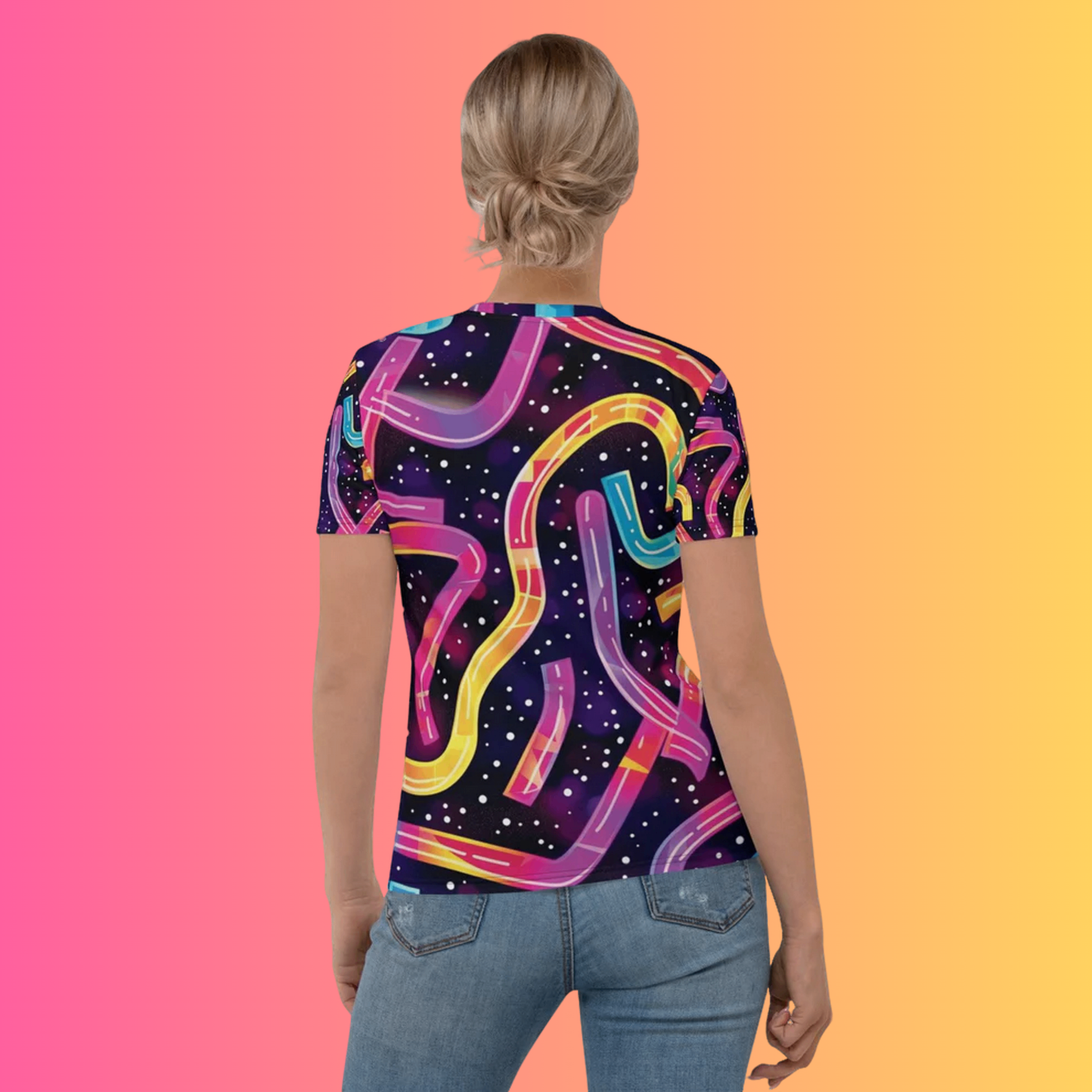Vibrant Abstract Women's Festival T-Shirt for EDM Lovers