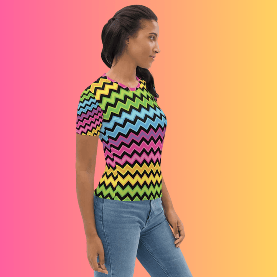 Rainbow Stripe Women's Festival Tee for Ravers