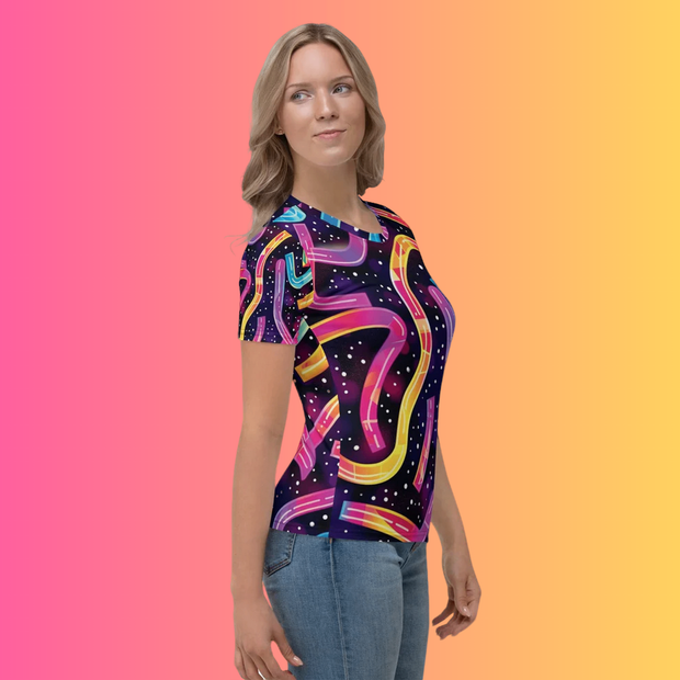 Vibrant Abstract Women's Festival T-Shirt for EDM Lovers