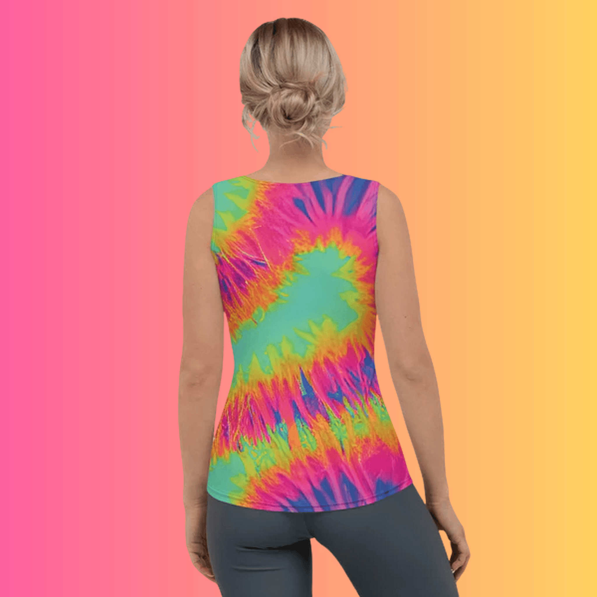 Vibrant Neon Tie-Dye Festival Tank Top for EDM Lovers
