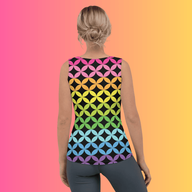 Vibrant Rainbow Stripe Festival Tank Top for the Ultimate EDM Experience