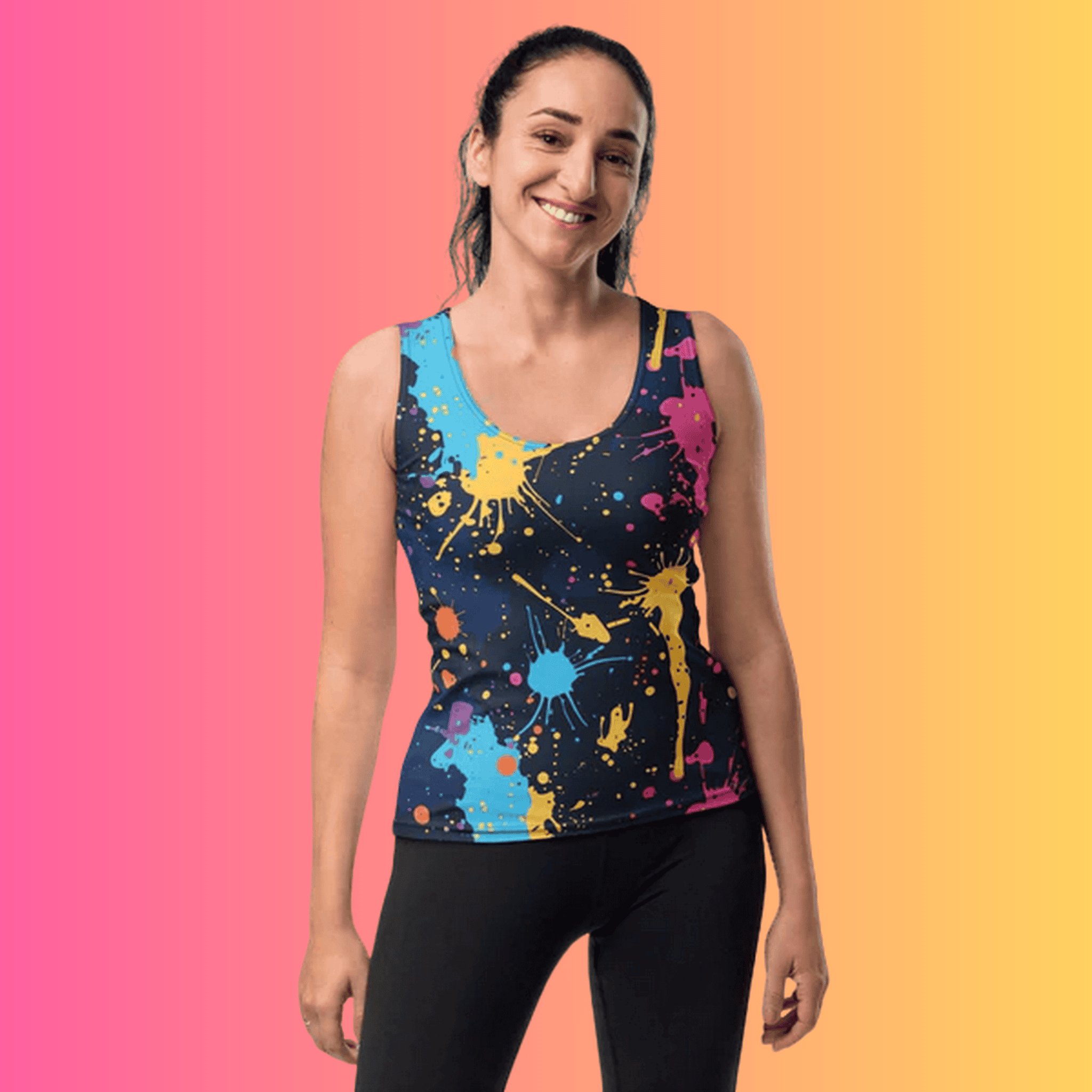 Festival Vibes Paint Splash Tank Top