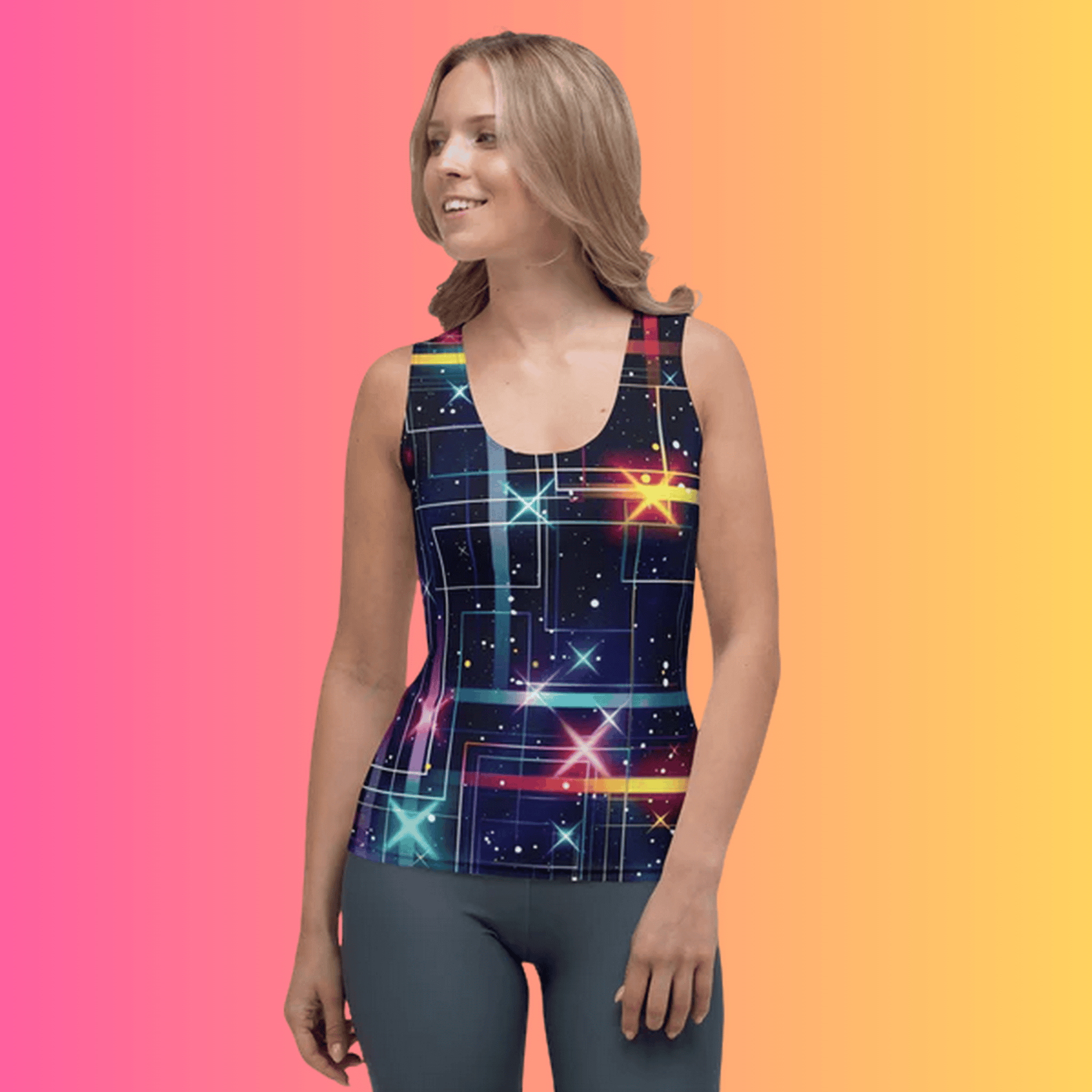 Vibrant Trippy Abstract Tank Top for Raves & Festivals - Ultimate EDM Vibe Gear