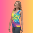 Vibrant Groovy Tie-Dye Festival Tank Top for EDM Lovers