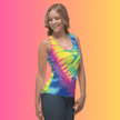 Vibrant Groovy Tie-Dye Festival Tank Top for EDM Lovers