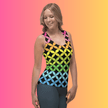 Vibrant Rainbow Stripe Festival Tank Top for the Ultimate EDM Experience