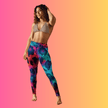Neon Leopard Print Yoga Leggings for EDM Festivals
