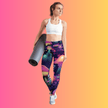 Vibrant Mushroom Print Yoga Leggings for Festivals and Dance Parties