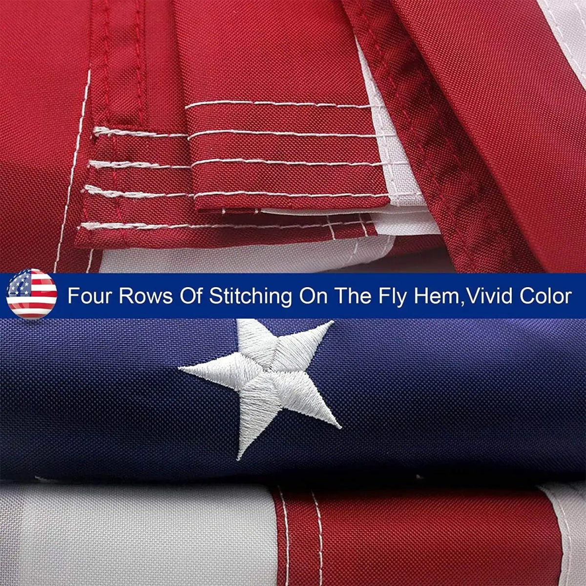 American Flag 10x15 ft 8x12 ft 6x10 ft 5x8 ft 4x6 ft 3x5 ft 2x3 ft for Outdoor,High Quality Embroidered Stars Sewn Stripes Brass Grommets - Custom Crafting Alliance, LLC