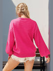Double Take Full Size Sequin Nutcracker Long Sleeve Sweater