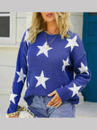 Women Star Pattern Round Neck Sweater
