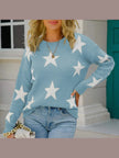 Women Star Pattern Round Neck Sweater