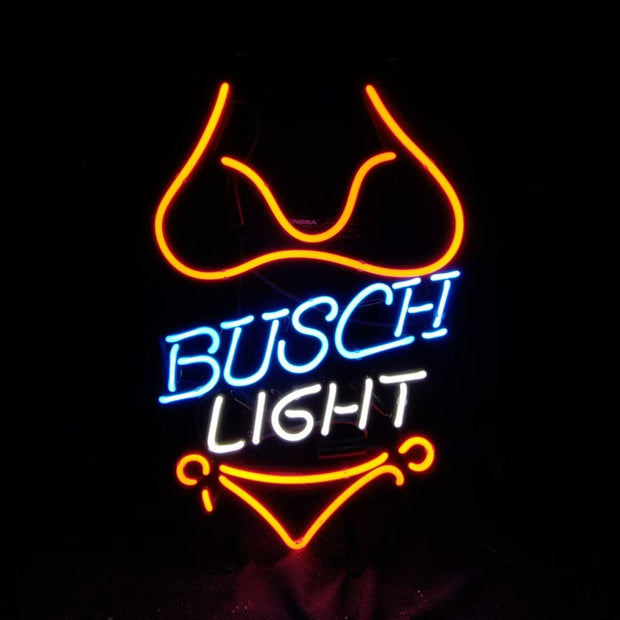 Red Bikini Set Busch Light Neon Signs Light