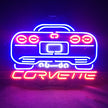 Blue Corvette Auto Car Motor Neon Signs Light