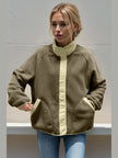Women Double Take Snap Down Raglan Sleeve Jacket with Pockets