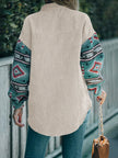 Women Perfee Pocketed Geometric Collared Neck Shacket