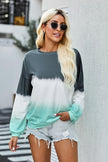 Women Tie-Dye Drop Shoulder Round Neck Sweatshirt