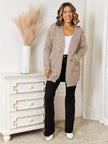 Women Star Pattern Open Front Cardigan Sweater with Pockets