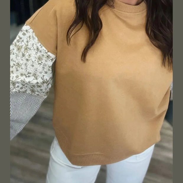 Color Block Long Sleeve Sweatshirt