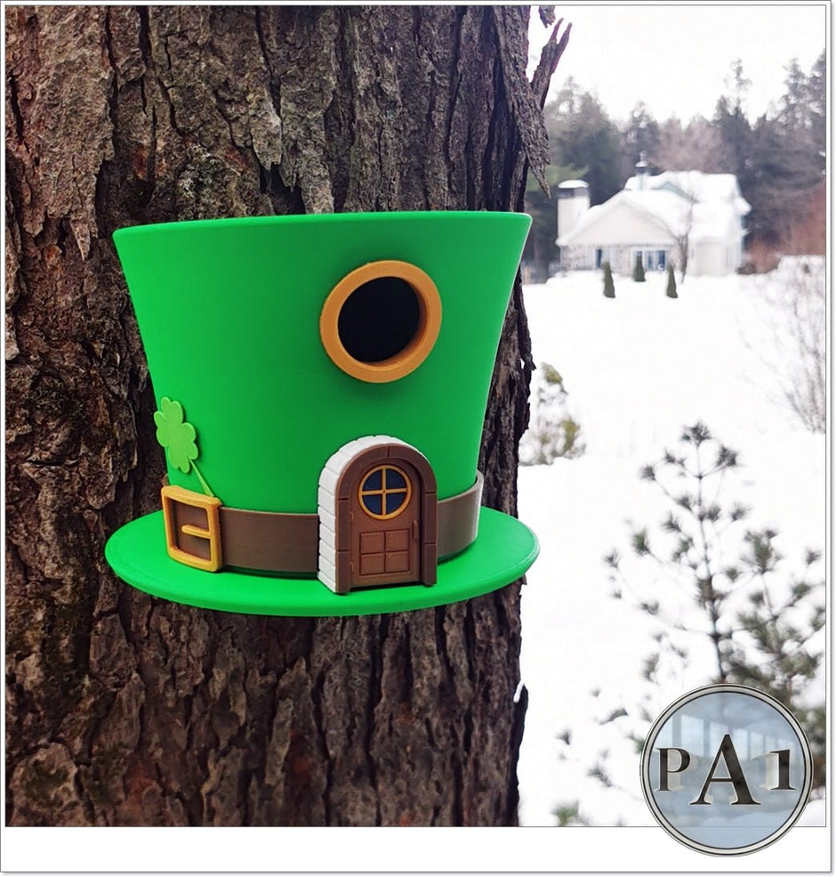 Charming Leprechaun Hat Birdhouse – St. Patrick’s Day Garden Accent - Bird House - Custom Crafting Alliance, LLC