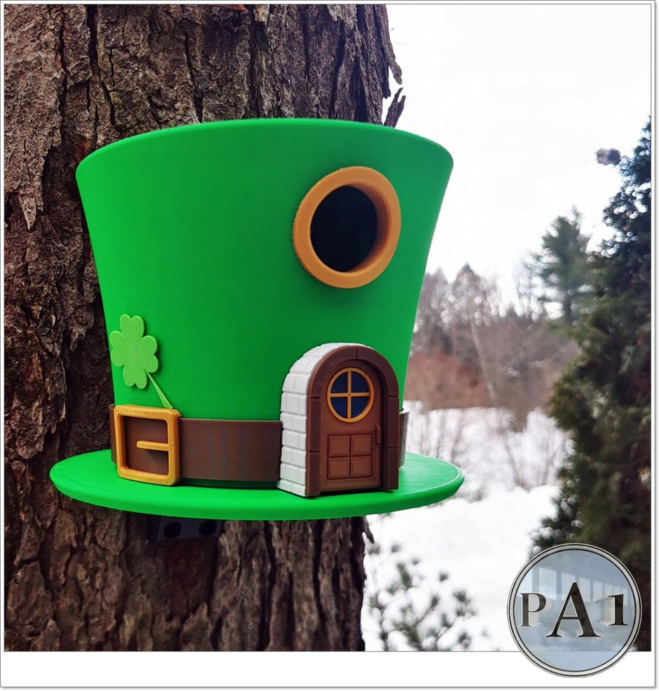 Charming Leprechaun Hat Birdhouse – St. Patrick’s Day Garden Accent - Bird House - Custom Crafting Alliance, LLC