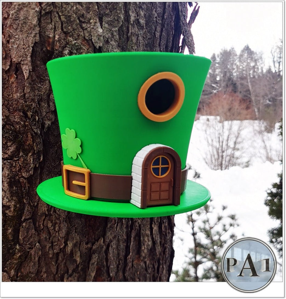 Charming Leprechaun Hat Birdhouse – St. Patrick’s Day Garden Accent - Bird House - Custom Crafting Alliance, LLC