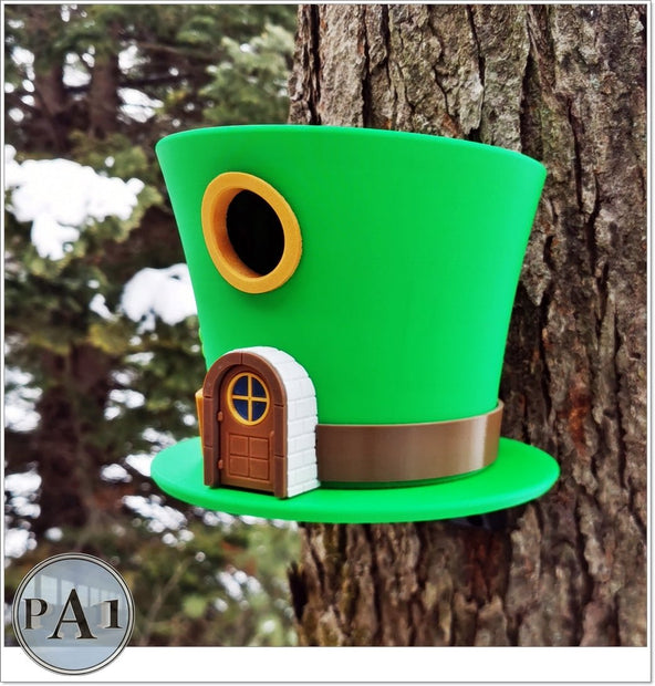 Charming Leprechaun Hat Birdhouse – St. Patrick’s Day Garden Accent - Bird House - Custom Crafting Alliance, LLC