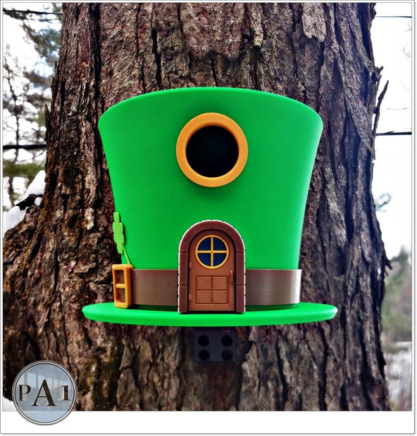 Charming Leprechaun Hat Birdhouse – St. Patrick’s Day Garden Accent - Bird House - Custom Crafting Alliance, LLC