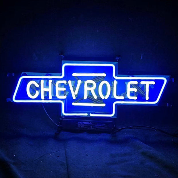 Chevrolet Font Classic Bowtie Logo Neon Signs