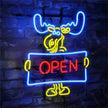 Christmas Elk Deer Open Neon Signs Light