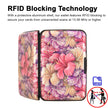 Credit Card Holder Small RFID Blocking Wallet Business Metal Slim Mini Aluminum Hard Case for Women Men Pink Purple Tropical Hibiscus Flowers - Custom Crafting Alliance, LLC