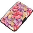 Credit Card Holder Small RFID Blocking Wallet Business Metal Slim Mini Aluminum Hard Case for Women Men Pink Purple Tropical Hibiscus Flowers - Custom Crafting Alliance, LLC