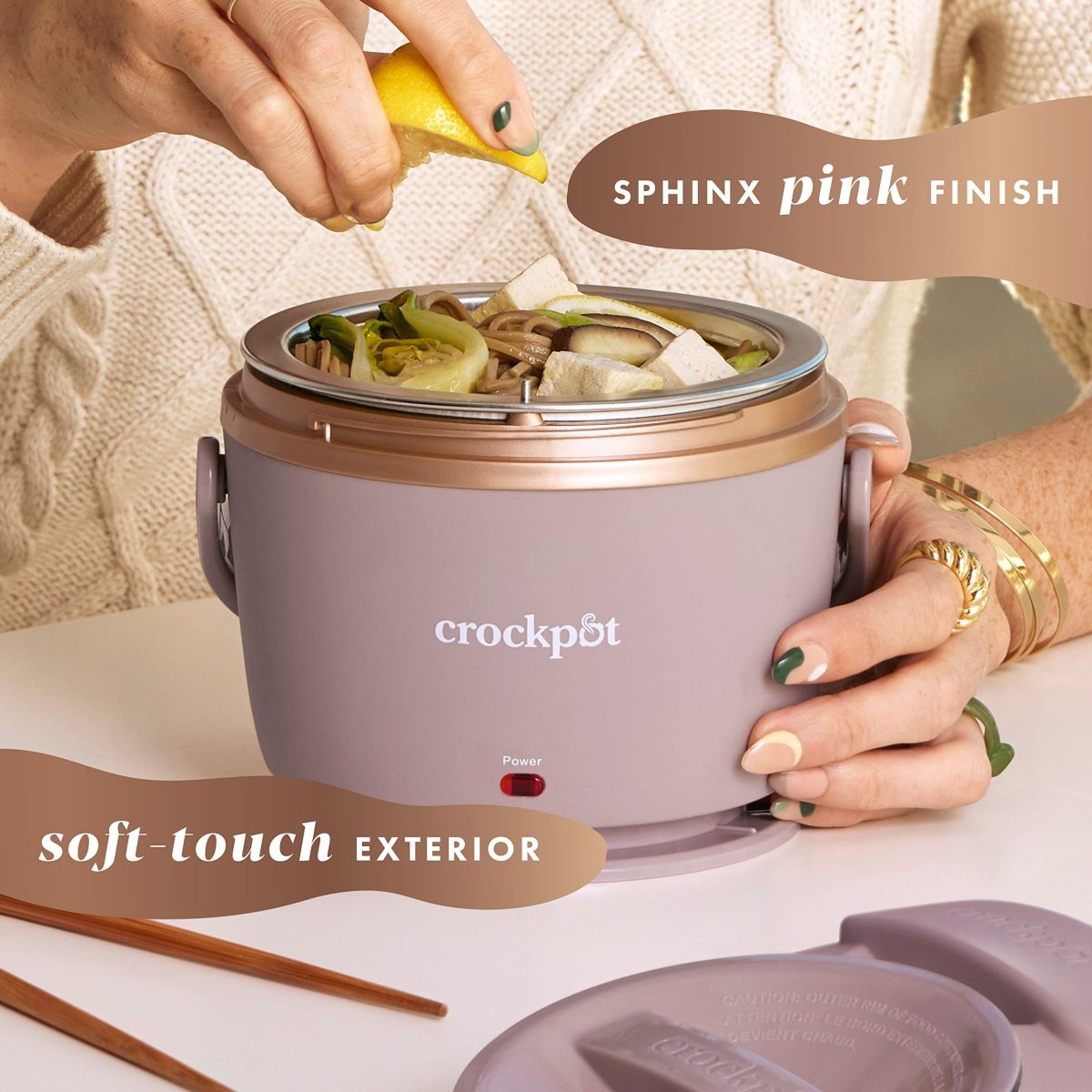 Crock - Pot 20 - Ounce Electric Lunch Box, Portable Food Warmer, Blush Pink | Perfect for Travel, Car, On - the - Go | Spill - Free, Dishwasher - Safe - Custom Crafting Alliance, LLC