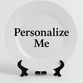Custom 8" Round Ceramic Plate – Add Your Photo, Message, or Artwork - Stand Included - Custom Crafting Alliance, LLC