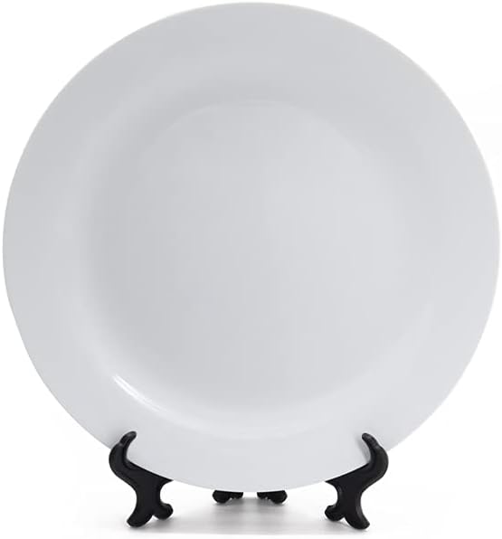 Custom 8" Round Ceramic Plate – Add Your Photo, Message, or Artwork - Stand Included - Custom Crafting Alliance, LLC