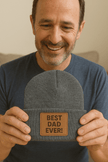 Custom Beanie with Laser - Engraved Leatherette Patch – Stylish & Warm Personalized Winter Accessory - Custom Crafting Alliance, LLC