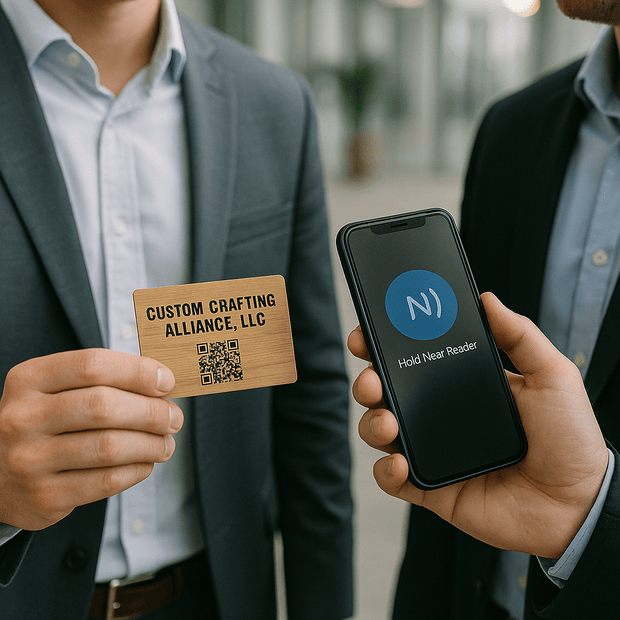 Custom Engraved Real Wood NFC Cards – 5 Premium Wood Types – Custom Digital Business Cards (Ntag213) - Custom Crafting Alliance, LLC