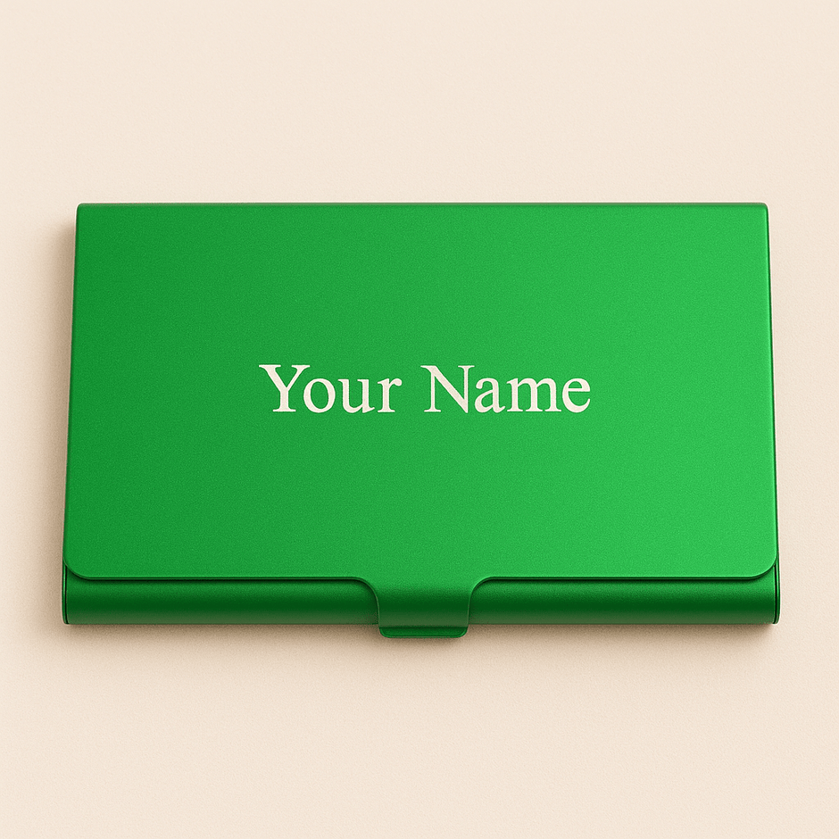 Custom Engraved Stainless Steel Card Holder – Slim Anti - Fingerprint Business & Credit Card Organizer - Custom Crafting Alliance, LLC