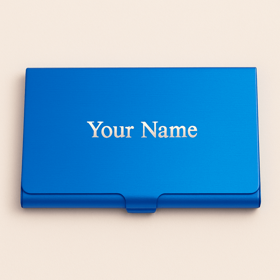 Custom Engraved Stainless Steel Card Holder – Slim Anti - Fingerprint Business & Credit Card Organizer - Custom Crafting Alliance, LLC