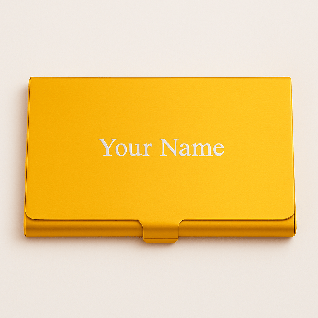 Custom Engraved Stainless Steel Card Holder – Slim Anti - Fingerprint Business & Credit Card Organizer - Custom Crafting Alliance, LLC