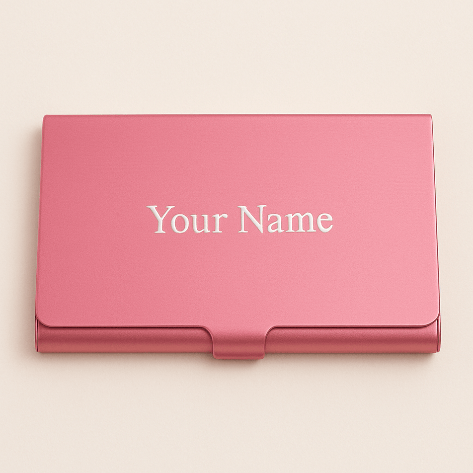 Custom Engraved Stainless Steel Card Holder – Slim Anti - Fingerprint Business & Credit Card Organizer - Custom Crafting Alliance, LLC