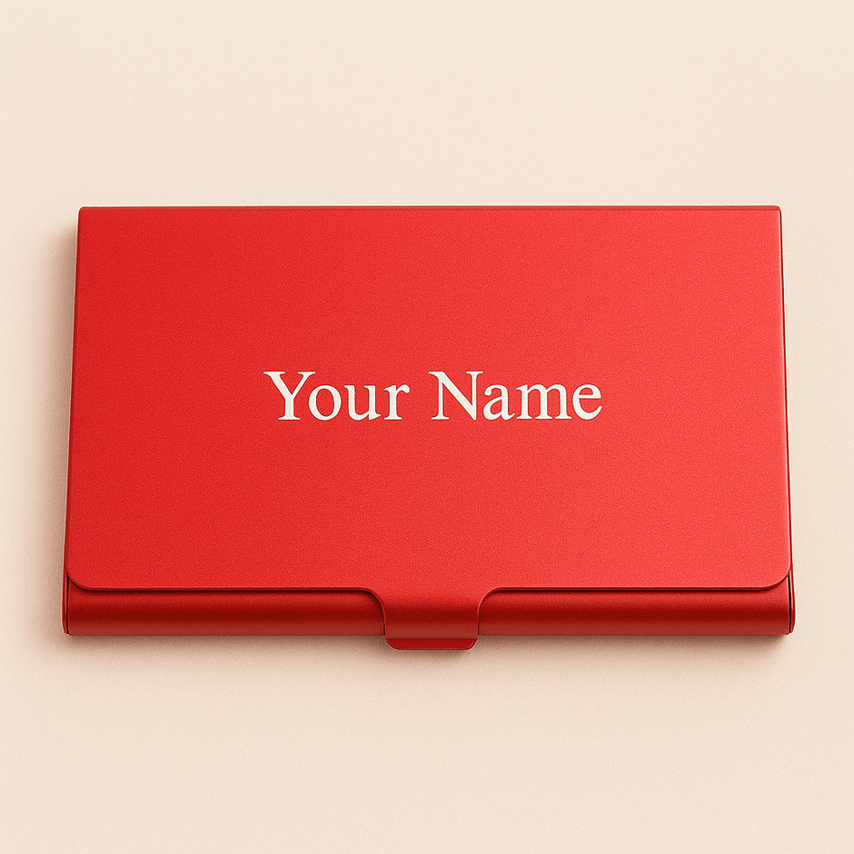 Custom Engraved Stainless Steel Card Holder – Slim Anti - Fingerprint Business & Credit Card Organizer - Custom Crafting Alliance, LLC