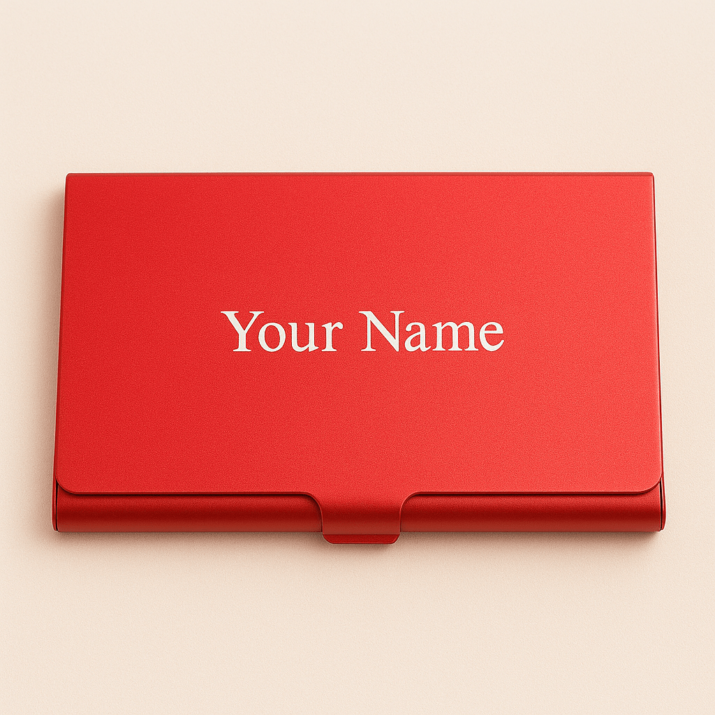 Custom Engraved Stainless Steel Card Holder – Slim Anti - Fingerprint Business & Credit Card Organizer - Custom Crafting Alliance, LLC