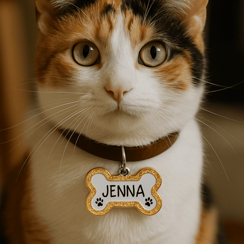 Custom Glitter Pet ID Tag – Personalized Dog & Cat Collar Name Tag with Engraving - Custom Crafting Alliance, LLC