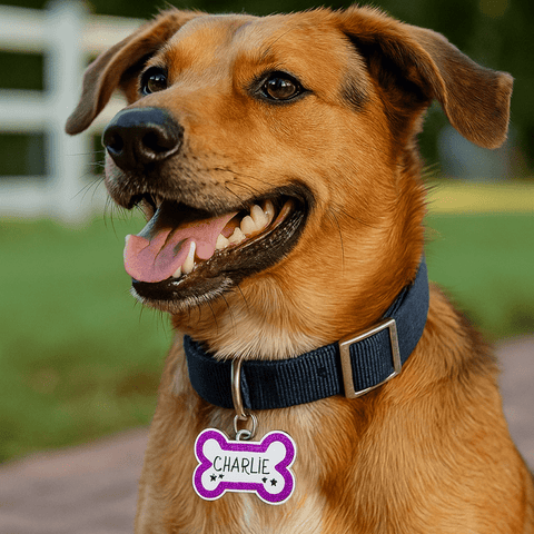 Custom Glitter Pet ID Tag – Personalized Dog & Cat Collar Name Tag with Engraving - Custom Crafting Alliance, LLC