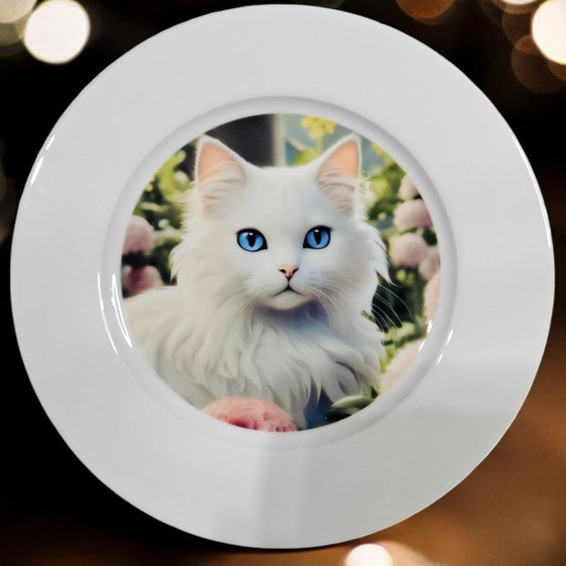 Customizable 8" Round Sublimation Plate with Display Stand - Custom Crafting Alliance