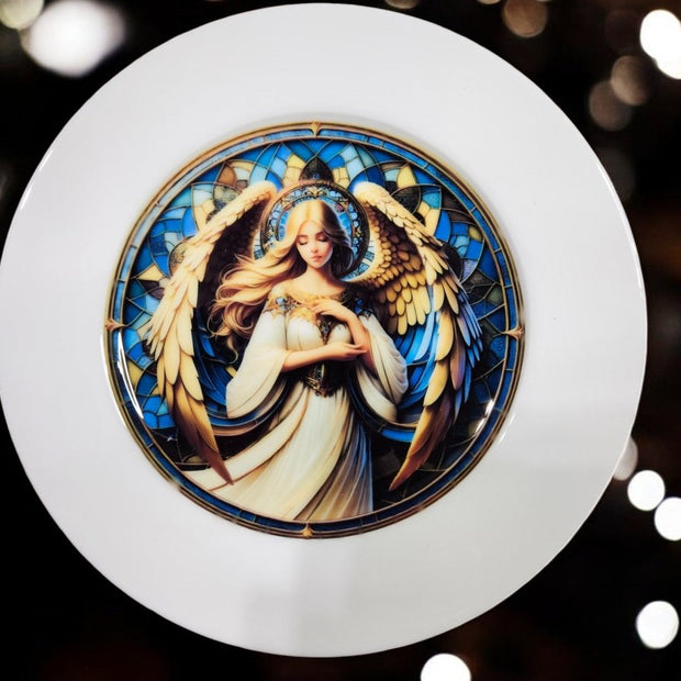 Customizable 8" Round Sublimation Plate with Display Stand - Custom Crafting Alliance